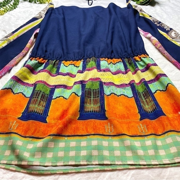Clover Canyon x Revolve Palace Interior Multicolor Long Sleeve Mini Dress XS - Picture 9 of 15